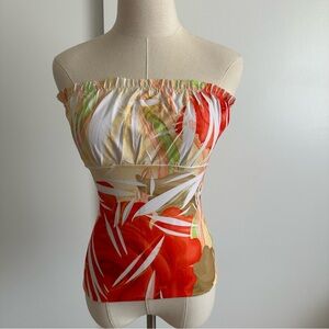 Y2K Wet Seal Made in USA FloralTube Top Size Medium  Coquette Pink